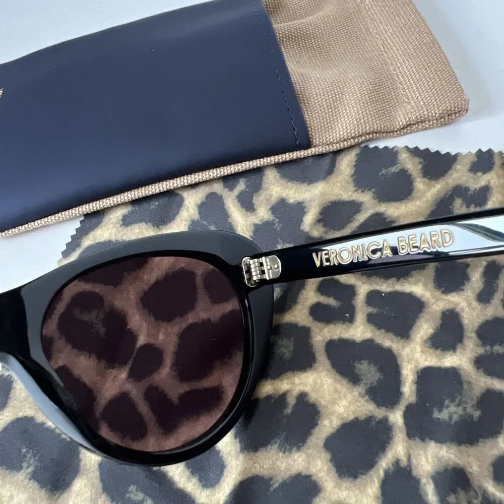 Veronica Beard Edie Cat-Eye Sunglasses Sunglasses Black NWB